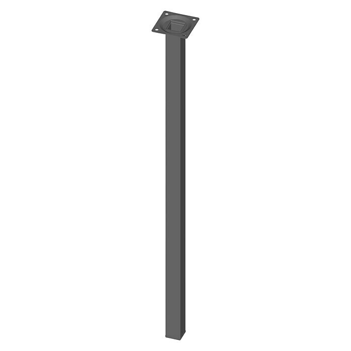 Element System Pata de tubo de acero cuadrangular (L x An x Al: 25 x 25 x 600 mm, Negro)