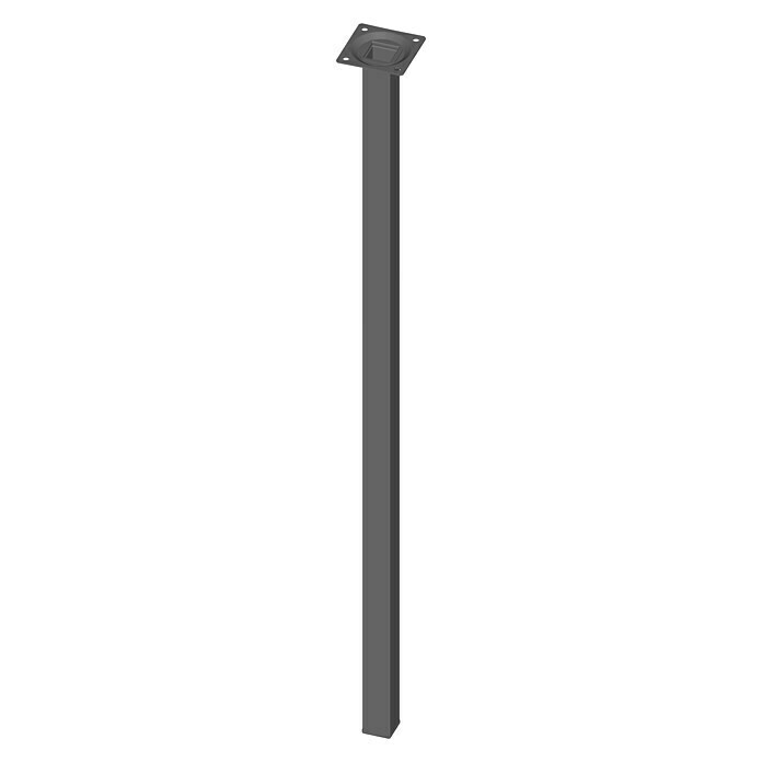Element System Pata de tubo de acero cuadrangular (L x An x Al: 25 x 25 x 800 mm, Negro)