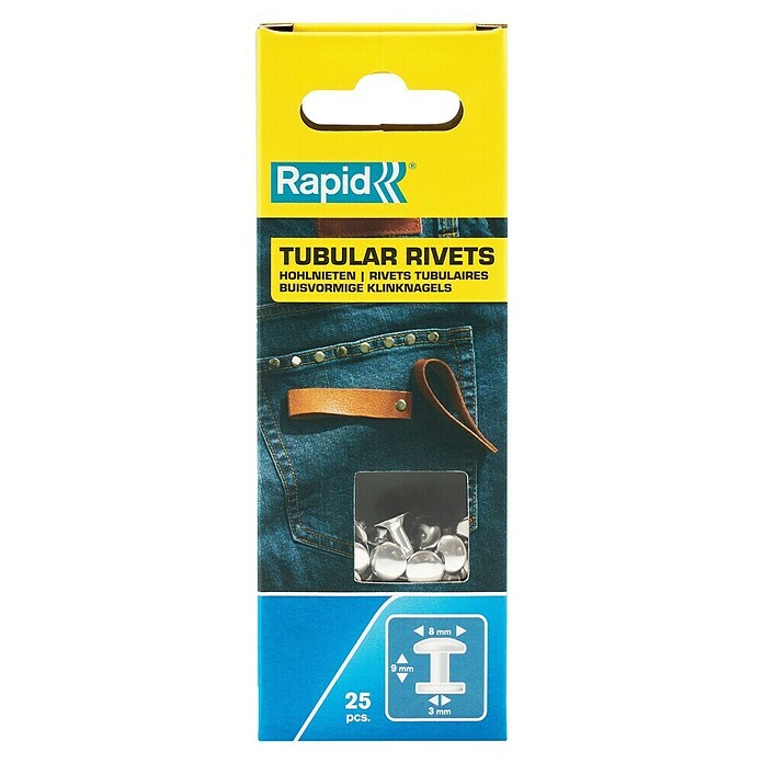 Rapid Hohlniete (8 x 3 x 9 mm, 25 Stk.)