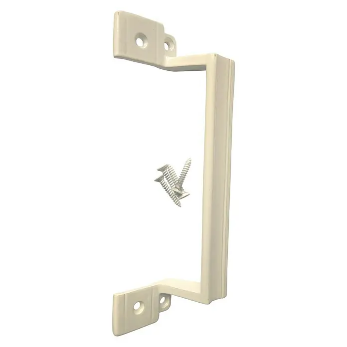 Manillón 81032 - Blanco - Un tirador de puerta color crema con dos tornillos, perfecto para puertas interiores y armarios. Construcción duradera para uso duradero.