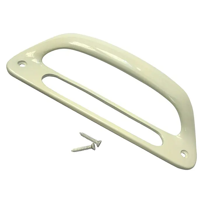 Manillón 81090 - Blanco - Manija para puerta de metal color marfil con dos tornillos para el montaje. Ideal para puertas de armarios o cajones.