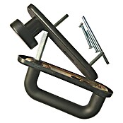 Conjunto de picaporte pomo fijo con bocallave (Negro) | BAUHAUS