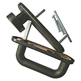 Conjunto de picaporte pomo fijo con bocallave (Negro)