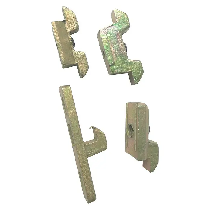 Cierre de seguridad para ventanas - 4 ud. - Cuatro piezas de conexión metálicas de color dorado. Las robustas piezas metálicas son ideales para conectar componentes de forma segura.