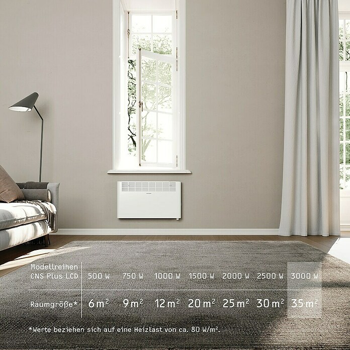 Stiebel Eltron Convector CNS Plus LCD (3.000 W, Superficie calefactable: 35 m²) | BAUHAUS