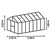Vitavia Gewächshaus (5,38 x 2,56 x 2,5 m, Farbe: Aluminium, Einscheibensicherheitsglas (ESG), 3 mm)