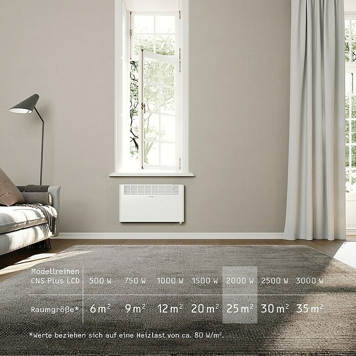 Stiebel Eltron Convector CNS Plus LCD (2.000 W, Superficie calefactable: 25 m²) | BAUHAUS