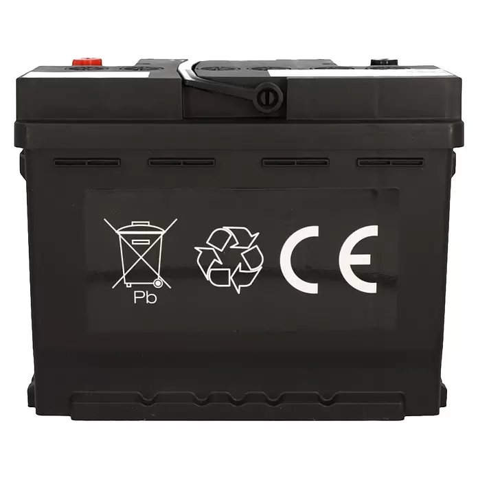 Cartec Autobatterie Power AGM 60 AH 680A - 60 Ah, 12 V - Schwarze Autobatterie mit roten und schwarzen Anschlüssen, Recycling-, Blei- (Pb) und CE-Kennzeichnung.