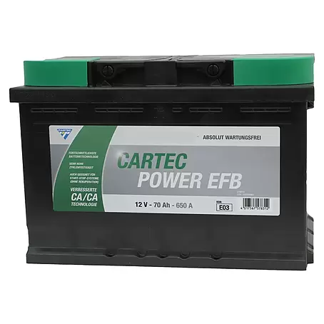 Cartec  Autobatterie Power EFB 70 AH 650A
