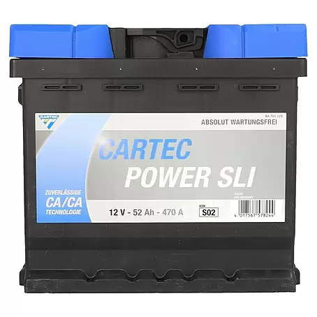 Cartec  Autobatterie Power SLI 52 AH 470A