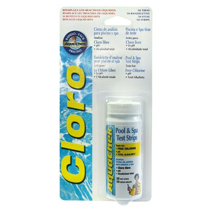 Tiras de test de cloro y ph Aquacheck 3 test (50 uds.)