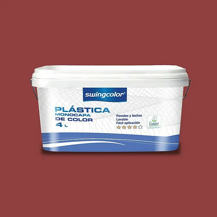 swingcolor Pintura para paredes - Bolero, Mate, 4 l - Cubo de pintura Swingcolor Plástica Monocapa, 4L. Ideal para paredes y techos, lavable y de fácil aplicación.
