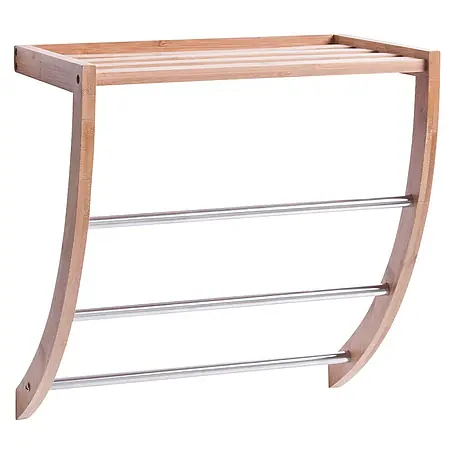 Zeller Present  Estante para baño con toallero Bambú