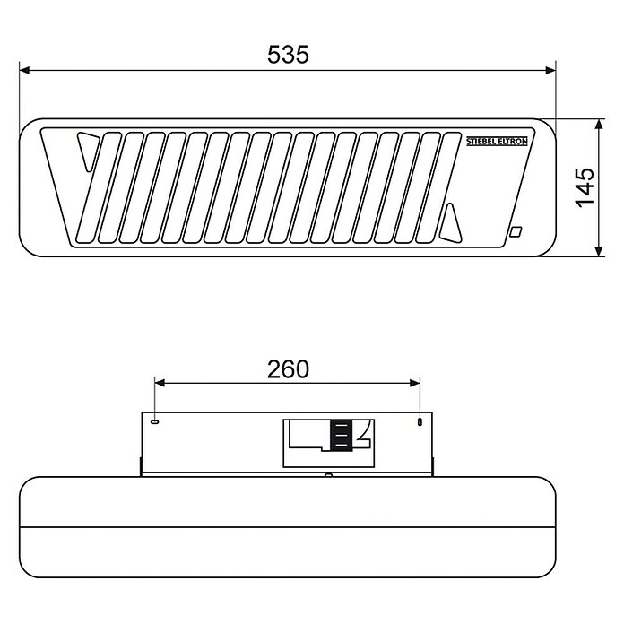 Stiebel Eltron Estufa de pie infrarrojos para pared (8,5 x 53,5 x 14,5 cm, 1.200 W) | BAUHAUS