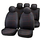 Funda para asientos de coche Embroidery (9 uds., Negro/Rojo, Específico para: Vehículos con airbag)
