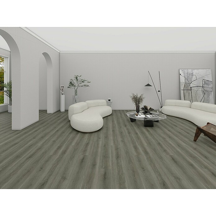 Oknum Suelo vinílico SPC Silver Grey (1.220 x 182 x 5 mm, Gris) | BAUHAUS