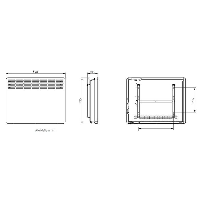 AEG Konvektorheizung Wandmontage (500 W, Raumheizvermögen: 6 m², Alpinweiß) | BAUHAUS