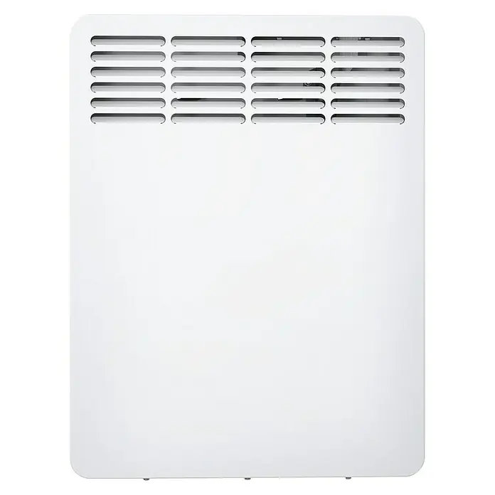 AEG Konvektorheizung Wandmontage - 500 W, Raumheizvermögen: 6 m², Alpinweiß - Nahaufnahme eines weißen Konvektionsheizkörpers mit Lüftungsschlitzen für effiziente Wärmeverteilung im Raum.