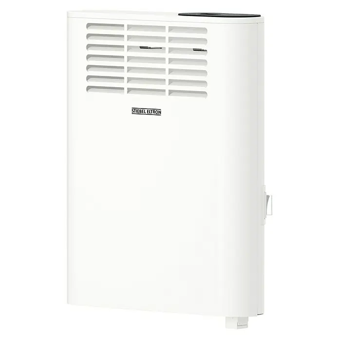 Stiebel Eltron Konvektorheizung CNS PLUS LCD Wandmontage - 500 W, Raumheizvermögen: 6 m², Weiß - Stiebel Eltron Wandkonvektor im weißen Design mit Lüftungsschlitzen. Effiziente Heizlösung für moderne Wohnräume.