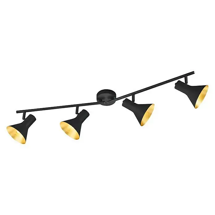 Reality Leuchten Nina Deckenstrahler - 160 W, L x B x H: 84,5 x 11 x 21 cm, Schwarz, E14, 4 Stk.