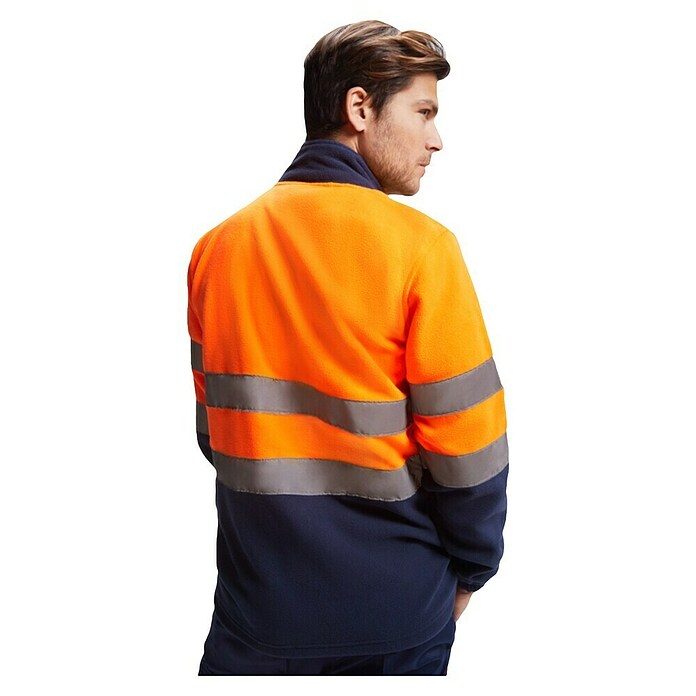 Chaqueta polar Altair (M, Naranja flúor/Azul marino) | BAUHAUS
