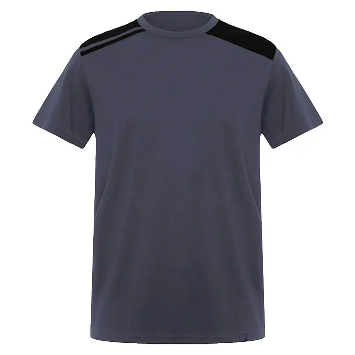 Camiseta Expedition - S, Plomo/Negro, 60% algodón / 40% poliéster - Camiseta gris con detalles negros en los hombros, ideal para deporte y ocio. El material transpirable asegura una gran comodidad.
