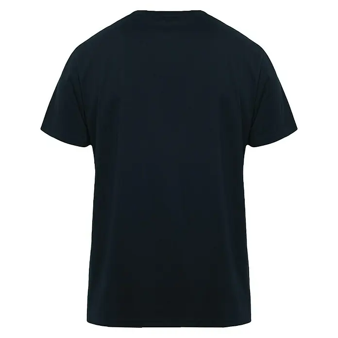 Camiseta Expedition - S, Azul/Royal, 60% algodón / 40% poliéster - Vista posterior de una camiseta azul marino con mangas cortas. Cuello redondo clásico y corte cómodo para el uso diario.