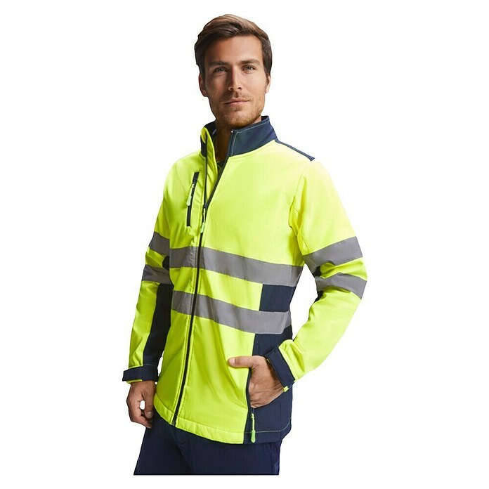 Chaqueta Softshell Antares (XXL, Amarillo flúor/Azul marino) | BAUHAUS
