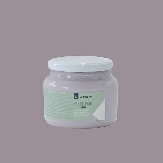 La Pajarita Pintura de tiza Chalk Paint - Violet, 500 ml, Mate - Un bote de pintura de tiza Deco de La Pajarita, ideal para muebles y decoraciones, en un tono suave.