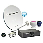 Metronic Antena parabólica Kit plato, brazo, LNB y BR (Blanco)