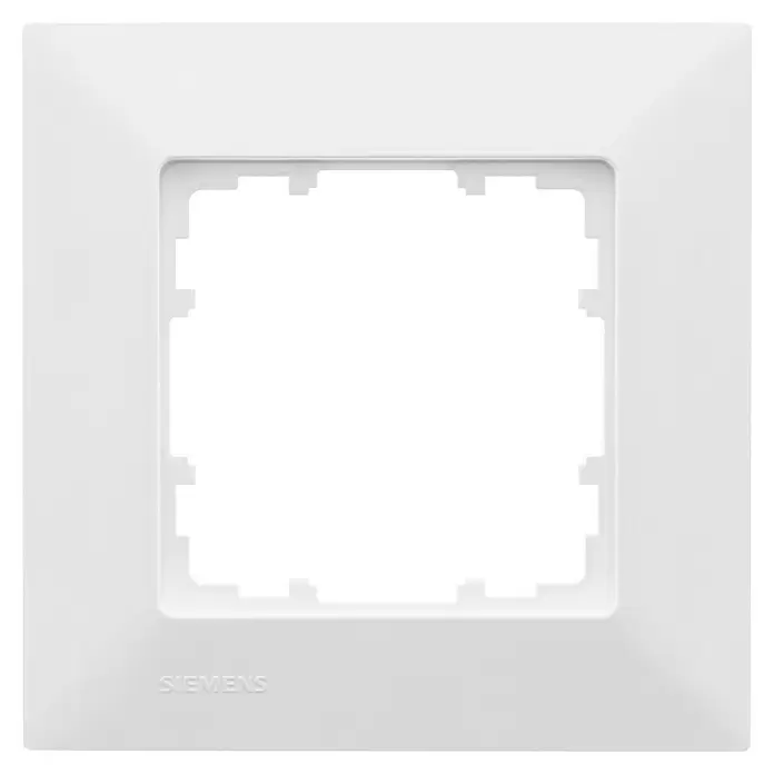 Siemens DELTA Mega Abdeckrahmen SIE044172 - Polar Weiß, 1-fach, Kunststoff, Schrauben - Weißer Siemens Kunststoffrahmen für Schalter/Steckdosen.