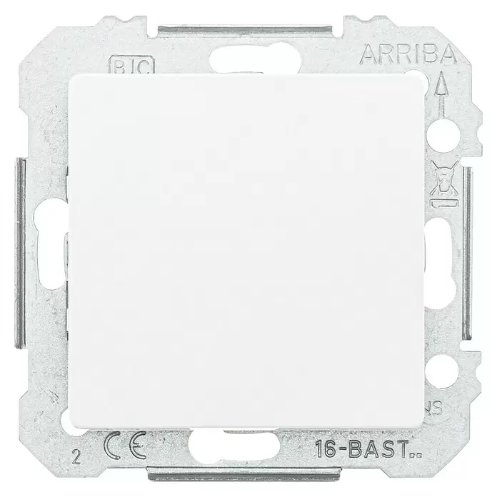 Siemens DELTA Mega Wechselschalter SIE044028 - Polar Weiß, Glänzend, Unterputzmontage, 10 A - Weißer Lichtschaltereinsatz mit silbernem Metallrahmen für Elektroinstallationen.