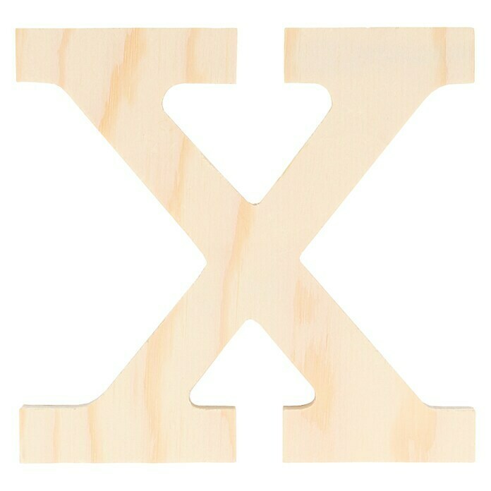 Artemio Letra de madera (Motivo: X, L x An x Al: 11,5 x 1 x 11,5 cm, Madera)