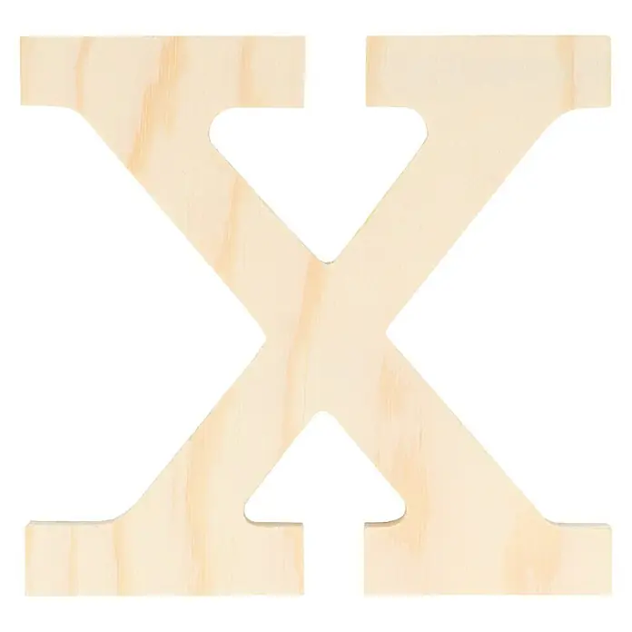 Artemio Letra de madera - Motivo: X, L x An x Al: 11,5 x 1 x 11,5 cm, Madera - Letra de madera X: Una letra de madera X sin terminar, ideal para proyectos de manualidades y decoración personalizada.