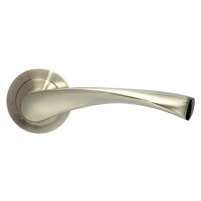 Micel Conjunto de picaporte R-707 NS - Grosor de la puerta: 35 mm - 45 mm, Aluminio, Otros - Elegante juego de maneta de puerta en níquel cepillado. La forma curva de la maneta garantiza un diseño moderno y elegante.