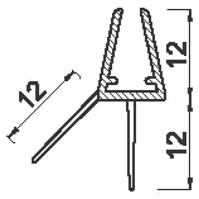 Perfil de sellado vierteaguas 4-5 (L x An x Al: 100 x 3 x 3 cm)