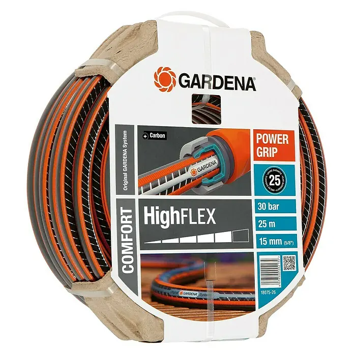 Gardena Manguera para jardín High Flex - Ø x L: 15 mm x 25 m - Manguera de jardín Gardena Comfort HighFLEX, de 25 m de largo y 15 mm de diámetro, para un riego cómodo.