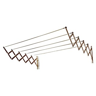 Tendedero de pared extensible 160 (Longitud cuerda de tender: 8 m, Blanco, Ancho: 160 cm)