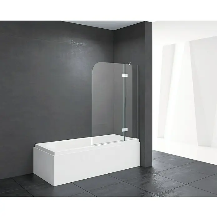 Mampara para bañera Agatha - An x Al: 110 x 145 cm, 2 ud. - Bañera moderna con una elegante mampara de ducha de vidrio. La mampara protege contra las salpicaduras y da al baño un aspecto moderno.