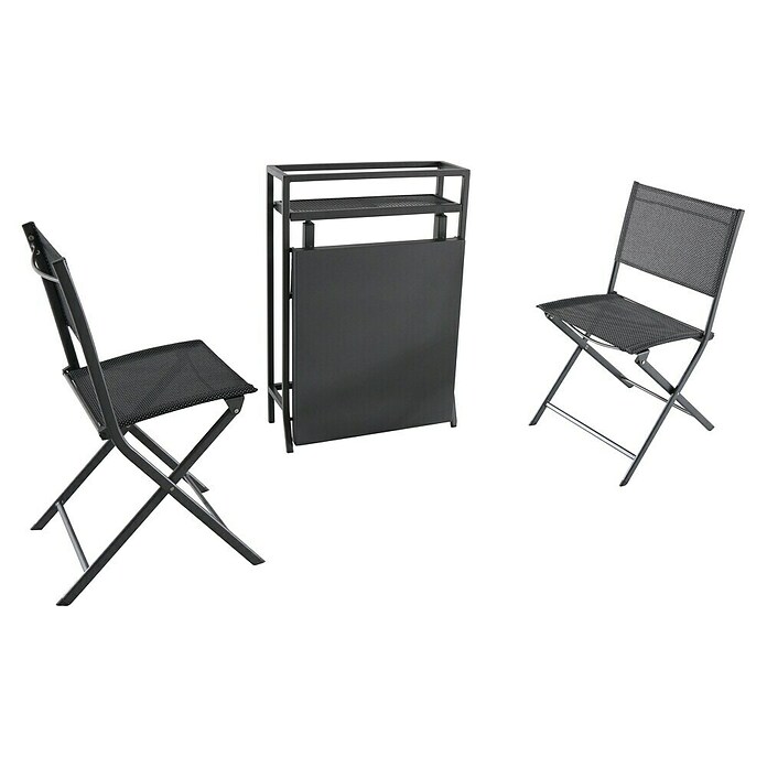 Sunfun Maja Balkonmöbel-Set (3-tlg., Anthrazit)