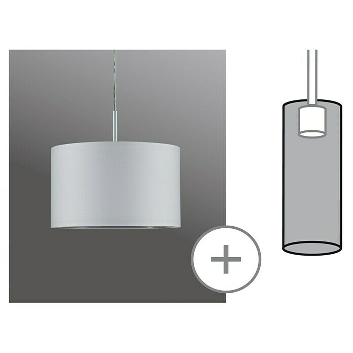 Paulmann DecoSystems Lampenschirm Tessa (Durchmesser: 25 cm, Weiß, Stoff, Form: Rund)