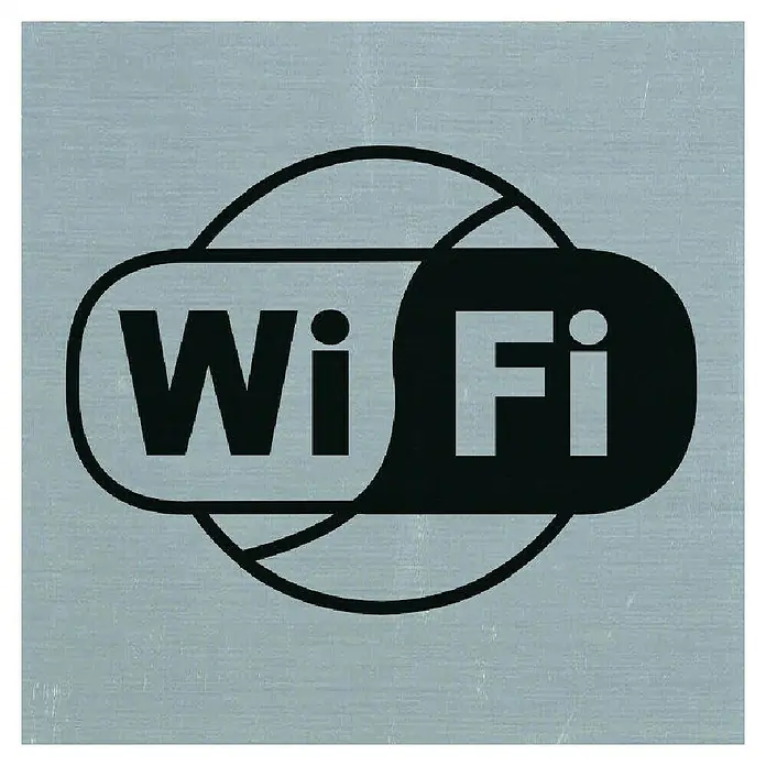 Pickup Aufkleber - L x B: 80 x 80 mm, WiFi - Schild mit schwarzem WiFi-Symbol auf silberfarbenem Hintergrund.