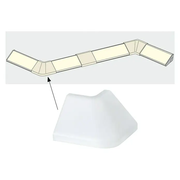 Paulmann Delta Eckverbinder Outside Corner - Außen, Kunststoff, 2 Stk. - Produktdarstellung: Detailaufnahme einer weißen Eckabdeckung für LED-Streifen, ideal für saubere und professionelle Lichtinstallationen.
