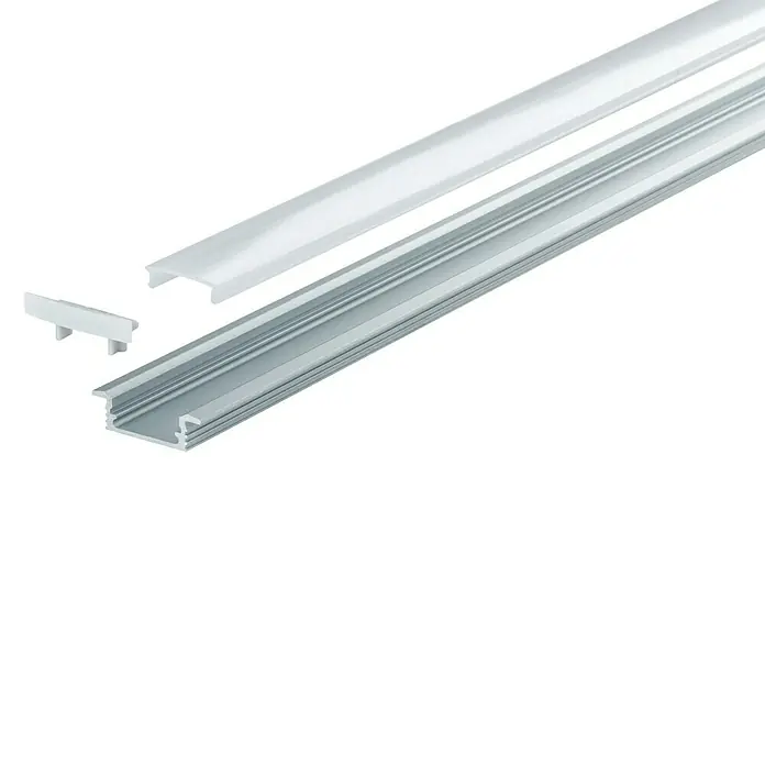 Paulmann Floor Profil Diffusor - 2 m, Aluminium - LED-Aluminiumprofil mit diffuser Abdeckung und Endkappe für LED-Streifen, ideal für moderne Beleuchtungslösungen.