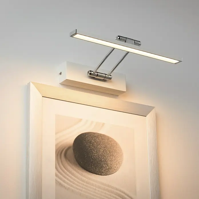 Paulmann Galeria LED-Bilderleuchte Beam Thirty - 5 W, L x B x H: 29 x 19 x 4,6 cm, Weiß, Warmweiß - Wandleuchte mit LED-Beleuchtung zur Beleuchtung eines gerahmten Kunstwerks mit einem Zen-Steindesign. Das Licht ist in einem modernen Stil gestaltet.