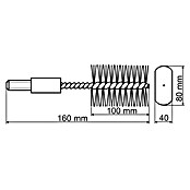 Profilbürstenkopf (80 x 40 mm, Geeignet für: Reinigung von Ofenrohren)