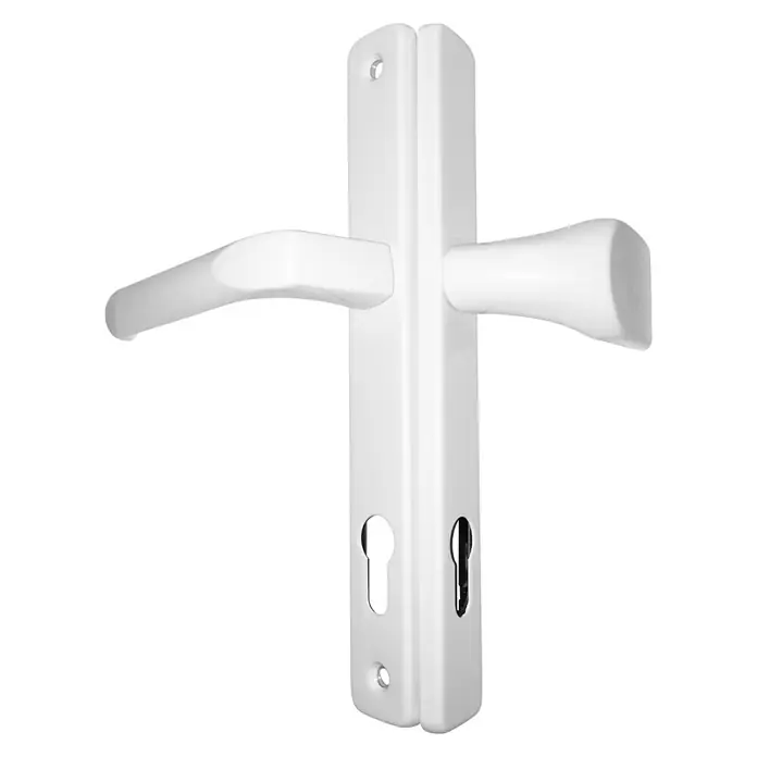 BAUHAUS Wechselgarnitur mit Knauf - Passend für: Kunststoffnebeneingangstüren, Stärke Tür: 57 mm - 62 mm, Knauf/Drücker, Weiß - Türgriff aus weißem Metall mit Schlüsselloch, ideal für moderne Inneneinrichtungen. Robuste Bauweise für langanhaltende Nutzung.