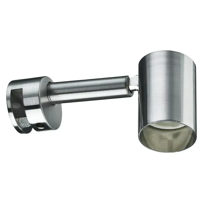 Paulmann Galeria LED-Spiegelleuchte Simplo - 5,3 W, L x B x H: 10 x 3 x 6 cm, Silber, Warmweiß - Nahaufnahme einer Wandleuchte aus gebürstetem Metall, die modernes Design und Funktionalität vereint.