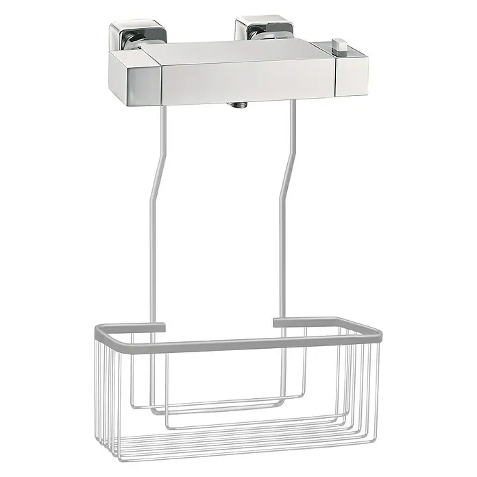 CM Baños Cesta de baño portagel -  - Estante de ducha con mezclador termostático, ideal para champú y gel de ducha. Solución de baño práctica con diseño moderno para más organización.