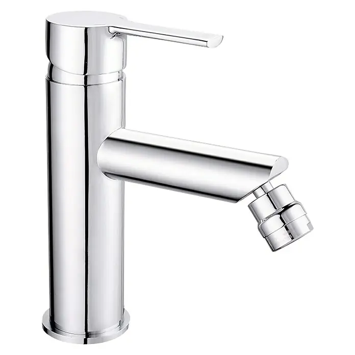 Rousseau Dower Grifo monomando de bidé - Cromo, Brillante - Grifo cromado brillante con manija de palanca y cabezal rociador para baño o cocina. Diseño moderno y de alta calidad.